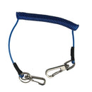 Coil Fly Fishing Lanyard Expandable With 2 Quick Release Snaps - Blue