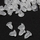 500 Clear Rubber Bullet Clutch Earring Safety Backs Ear Nuts Earring Keeper A0D4