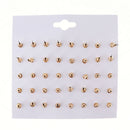 20 Pairs Stud Earrings Set Flower Butterfly Angel Wings Cubic Zirconia Jewelry