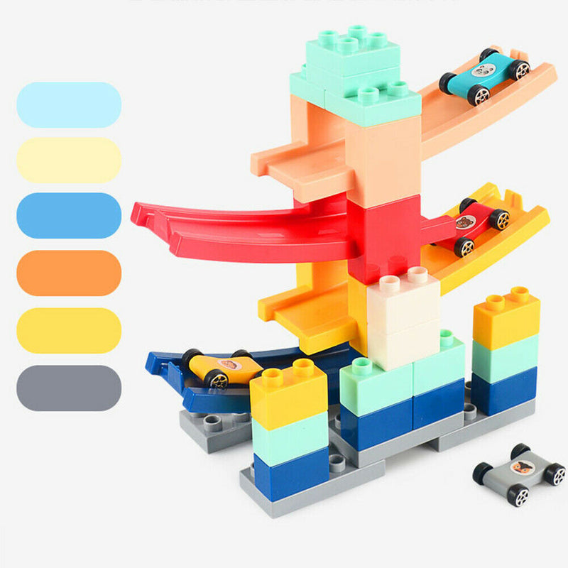 Car Racing Slide Track Building Blocks Children Educational Toys Random