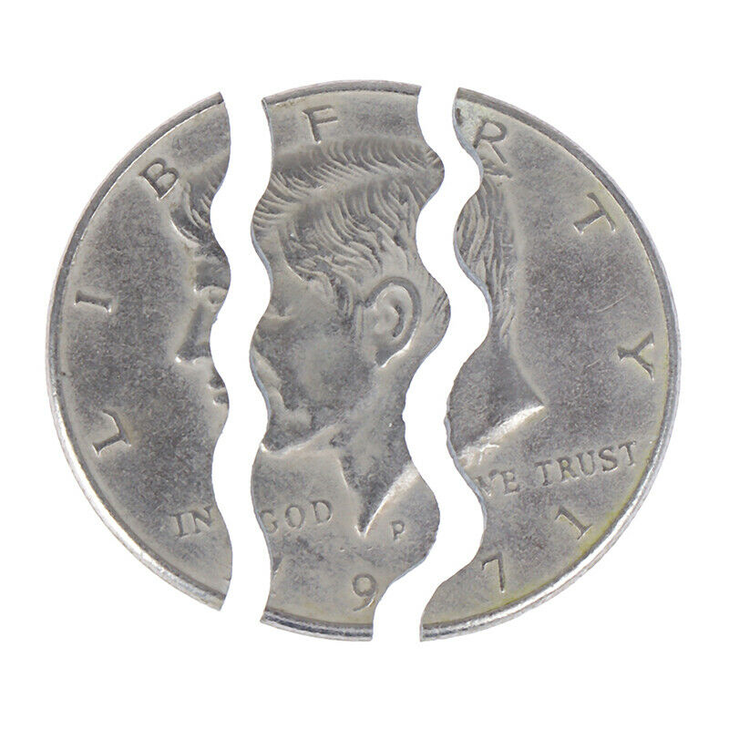 Three fold bite coin dollars magic close-up street magic tricks prop bite co Gw