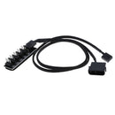 1 To 5 4Pin CPU cooling fan hub splitter adapter braided power cable 40cm  ME