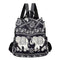 Multifunction Anti-Theft Backpack Oxford Print Lady Shoulder Bag (Elephant)