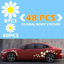 48pcs Daisy Flower Personalized PVC Car Stickers Auto Styling Body Decals