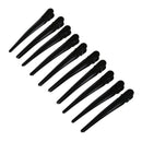 10 Pcs Black Metallic Single Prong Hair Clips Alligator Barrette 3.1 Long J7K1