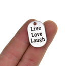 20x Engraving Live Love Laugh Tags Charms Necklace Earring Bracelet Pendants