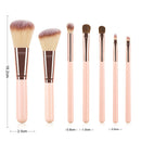 7pcs Mini Makeup Brushes Loose Powder Eyeshadow Beauty Tool (Light Brown)