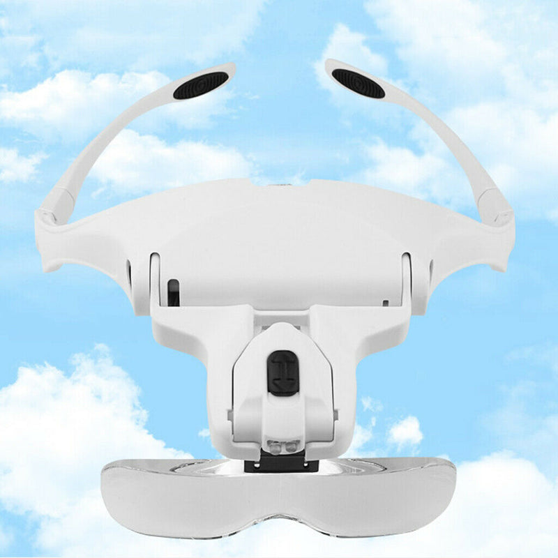 Head Glass LED Visor Head Loupe Repair Magnifier 5 Lens X 1.5X 2X 2.5X 3.5X