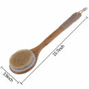 Dry Skin Body Brush Bath Exfoliating Brush Natural Bristles Back Scrubber w
