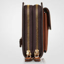 Leinasen Brand Men Wallets With Coin Pocket Zipper Double Zipper Male Walle