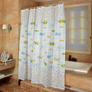 1X(Colorful Small Fish Polyester Mildew Fabric Shower Curtain 12 Hooks Bath