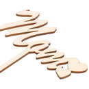 Wooden Love Hearts MOM Design Cake Toppers Sticks for Mother's Day Gifts