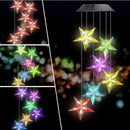 6LED Solar Powered Star Shape Wind Chimes Light Outdoor Garden Hanging Lamp