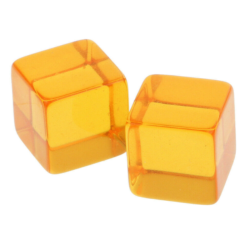 25 Pieces D6 Six Sided Transparent Blank Dices Board Game Transparent Orange