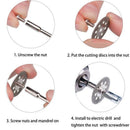 2X(20Pcs 22Mm Diamond Cutting Wheel Off Discs With 4 Pcs 3Mm Mandrel For Ro
