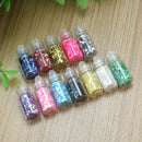 12x Mini Bottle Nail Art Tips Powder Glitter Paillette Decoration Multi  HPX