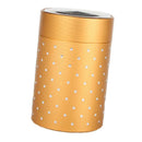 Tea Caddies Round Metal Tea Box with Lid Tea Jar Coffee Powder Cans Golden