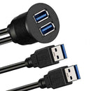 Car Usb3.0 Dual Port Extension Dashboard Panel Double 1m Waterproof New M9U9