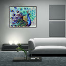 Peacock Flaunting Its Tail 5D Diamond DIY Painting Craft Kit Home Decor