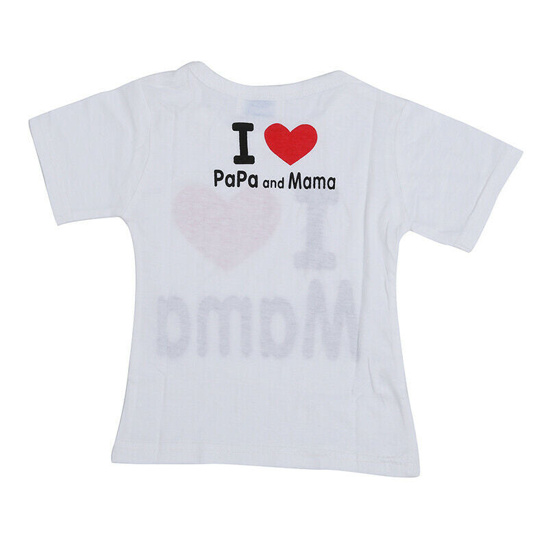 Baby clothing cotton I love mama letters short-sleeved t-shirt white I LOVE V7A1