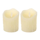 2pcs Realistic Plastic Wax LED Candle Swinging Flame Battery Powered Flameless
