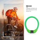 4-Digit Bike Combination Lock Steel Cable Bicycle Security Lock (Green)
