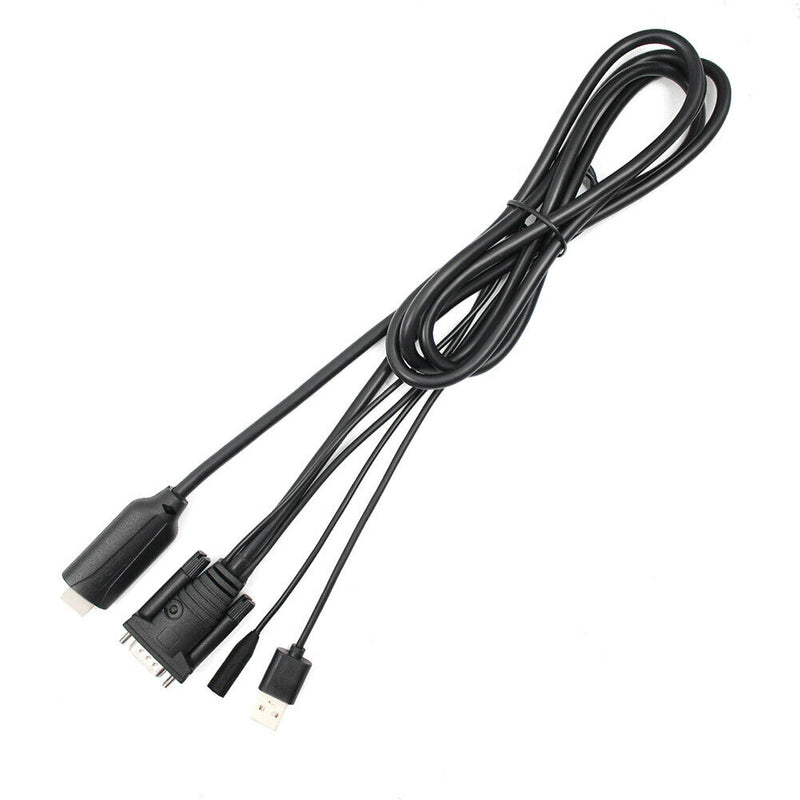 6ft HDMI to VGA Adapter w/Audio Male to Male Cable for PC Monitor Projector A
