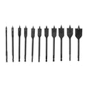 11 pcs Black Flat Drill Hexagon Shank Flat Drill 3-Point Woodworking Reamer