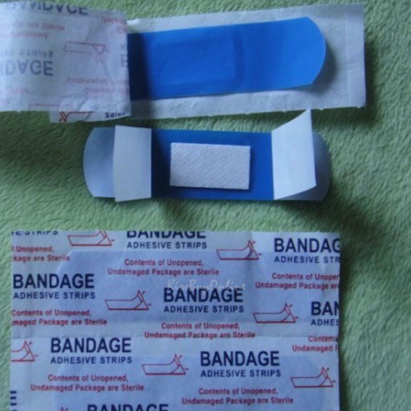 100pcs Blue Waterproof Medical Adhesive Bandage Wound Dressing Band Aid