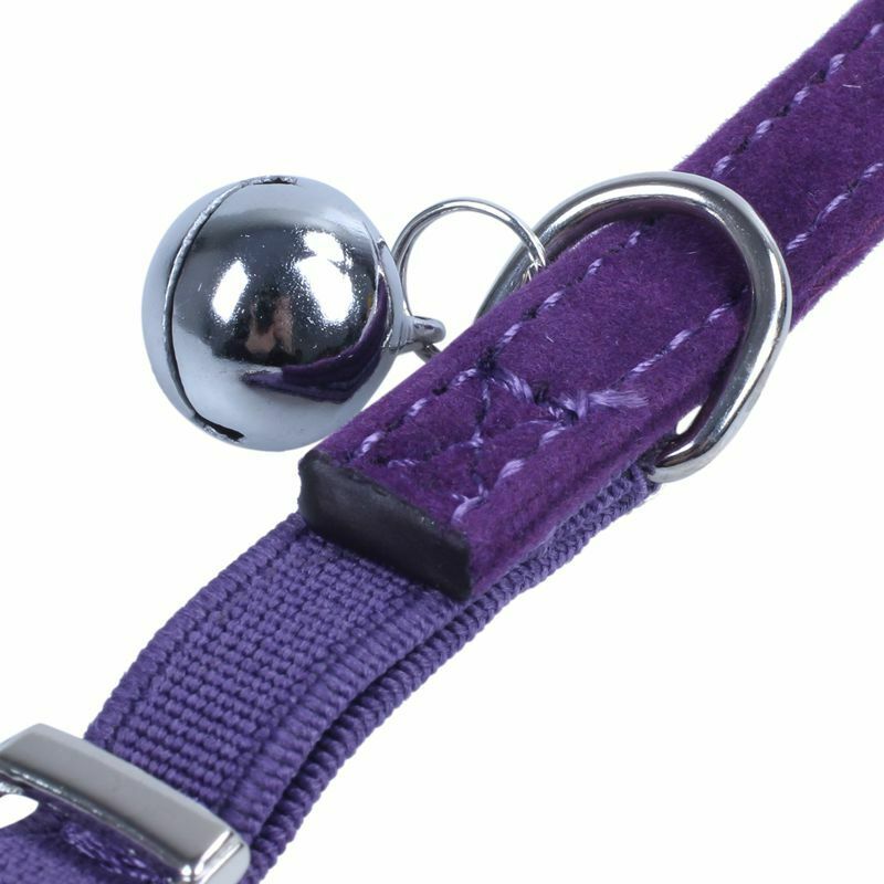 Heart charm and bell cat collar safety elastic adjustable with soft velvet  H8R9