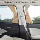 2Pcs Luxury Beige VIP Car Van SUV Window Curtain UV Sunshade Visor Kit Universal