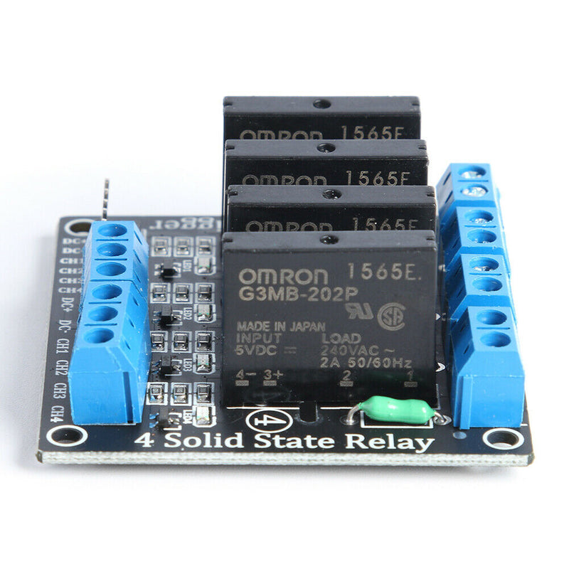 HW-869 5V DC Low Level 4-Channel Solid State Relay Module 250V 2A with Fuse