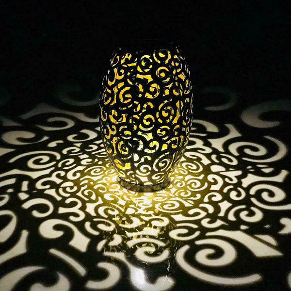 Solar LED Hanging Light Retro Hollow Metal Cloud Lantern Outdoor Decor Lamp
