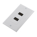 Female 2 HDMI Port Audio Video Wall Plate Socket Outlet Face Panel 115x70mm