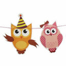 cartoon owl paper flag birthday party decoration banner bunting for children M&