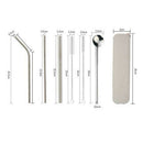 Environmentally Friendly Stainless Drink Straws Set with Carry Box and Clea