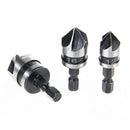 3PC1/4 Hex 5Flute 12-19mm Countersink Drill Bit for Wood Metal Quick Change