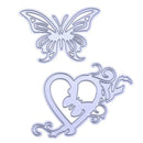 2pcs Heart Butterfly Stencils Scrapbook Embossing DIY Cutting Die Card Gift A