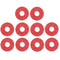 Pack of 10 Guitar Bass Strap Block Rubber Safety Strap Lock Washer Red
