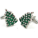 1Pair Crystal Enamel Christmas Tree Cufflinks Mens Cuff Links Wedding Party!N
