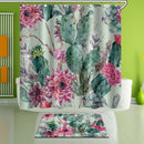 Cactus Flower Shower Curtain Bathroom Waterproof Polyester Shower Curtain L