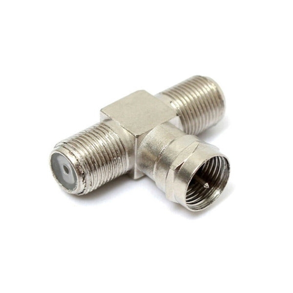 Male to 2 Female 2 Way F-Type Splitter Combiner TV Virgin Cable Sky Satellite  Z