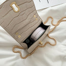 Elegant Women Pure Mini Shoulder Bags Leather Chain Messenger Bag (White)