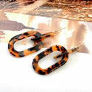 Large Acrylic Leopard Square Earrings for Women Minimalist Jewelry Cutout S G8I2