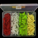 100Pcs  Soft Plastic Fishing Lures Maggots Grubs Worms Baits