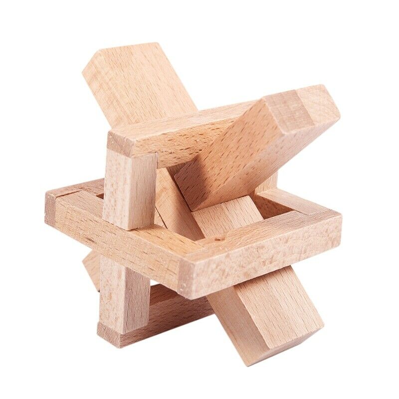 Wooden Siege Lock the Perplexing X in a Box Logic Puzzle Burr Puzzles Brain K8V8