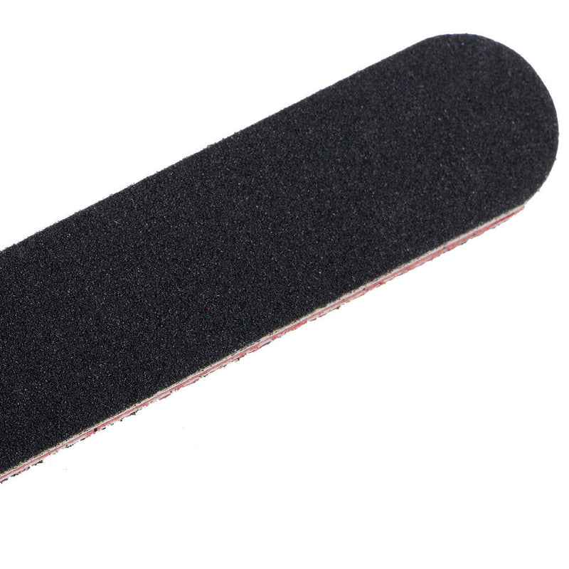 5x Professional Double Sided Black Nail Files Emery Board #100 #180 Manicure