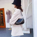 Alligator Pattern Shoulder Totes Bag Women Leather Chain Handbag (Black)