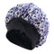 Women Floral Night Sleep Cap Hair Bonnet Hat Head Cover Turban Wrap Navy