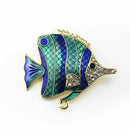 Women Clothing Accessories Grade Tropical Fish Enamel Brooch Rhinestone Pin